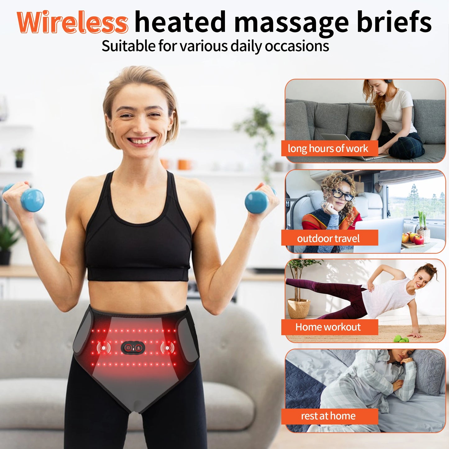 Period Heating Pad Period Cramps Massager for Women 3 Vibration Heat Settings New Upgrade Menstrual Abdomen Pain Cramps Relief